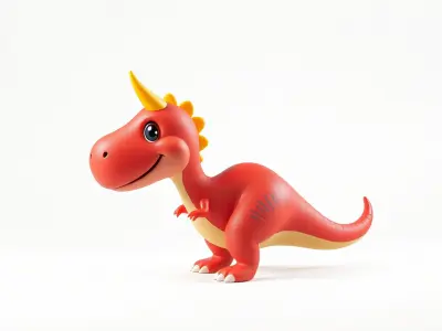 Cute Cartoon Dinosaur Model Pack Low-poly 3D model