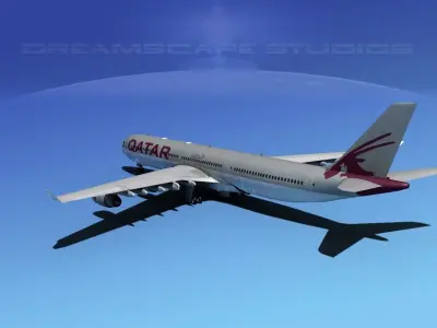 Airbus A340-600 Qatar 2 3D model