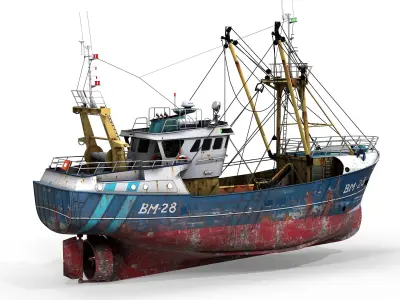 Trawler Sea Lady Low-poly 3D model