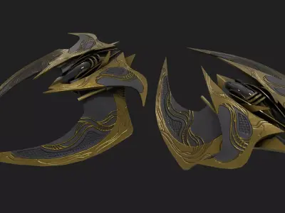 Spacecraft fighter Low-poly 3D model