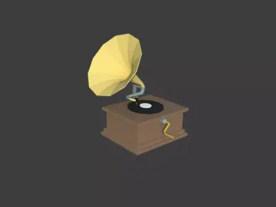 Gramaphone gramophone Free low-poly 3D model