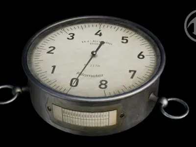 WW1 Altimeter Low-poly 3D model