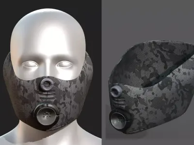 Gas mask helmet 3d model scifi Low-poly Low-poly 3D model