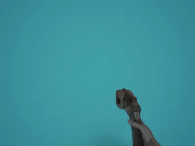 Sci-Fi Plasma Revolver FPS Low-poly 3D model