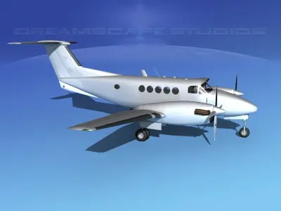Beechcraft UC-12Q Huron Bare Metal 3D model