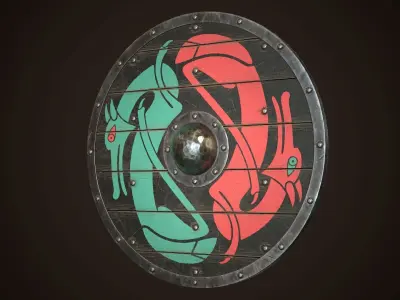 Viking Shield 12 Low-poly 3D model