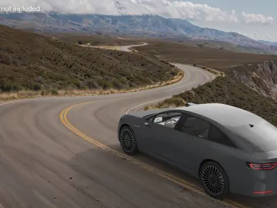 Sleek Modern Sedan Gray 3D model