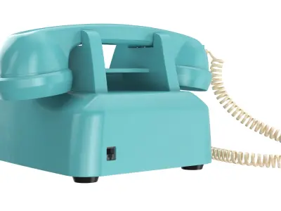Blue Rotary Phone 3D model