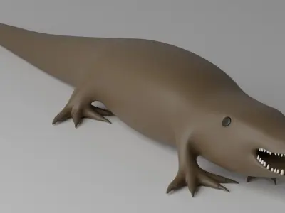 Cartoon Crocodile Alligator 3D model