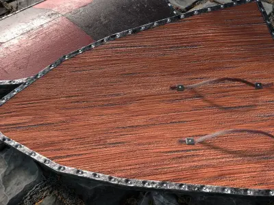 Medieval round shield with coat of arms 9 Low-poly 3D model