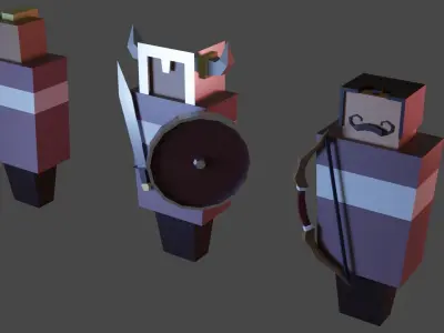 Low Poly Soldier Set For Strategy Games Low-poly 3D model