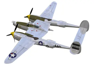 Lockheed P-38J Lightning 3D model