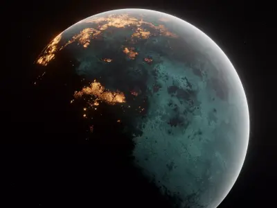 Planet Space Ready to game  Low-poly 3D model 6