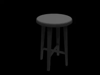 Wooden Stool - Low Poly 3d model Free low-poly 3D model