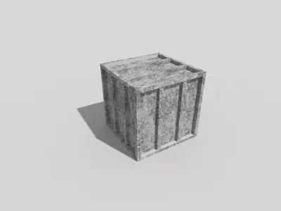 low poly metal crate 13 Low-poly 3D model