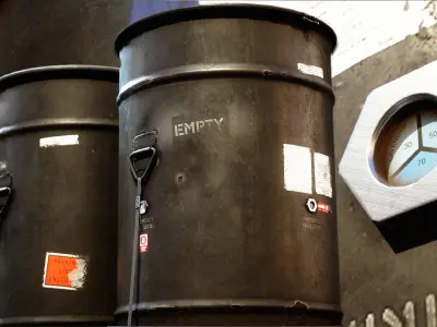 Military Cartridge Barrel Cargo Low-poly 3D model