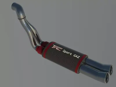 Sport Exhaust pipe catalytic converter 3D model