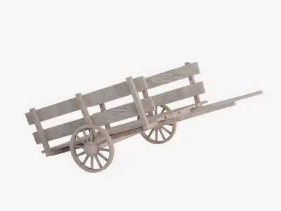 Medieval Cart Low-poly 3D model