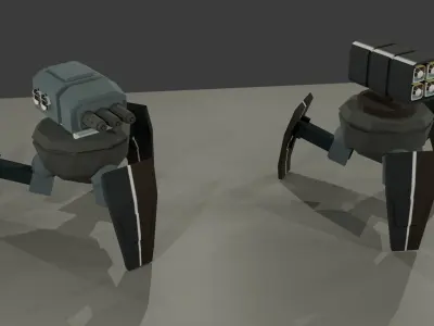 low poly tanks Low-poly 3D model