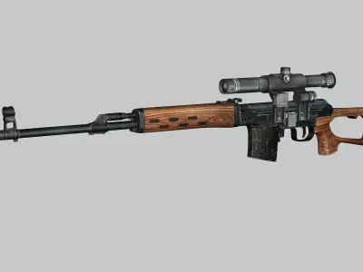 Sniper Denel 10NTW-20 Low-Poly 3D Model Low-poly 3D model