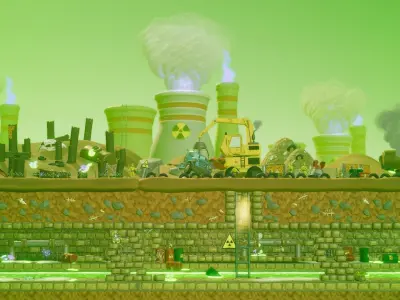 Toxic Waste Land Game asset pack Unity URP Low-poly 3D model