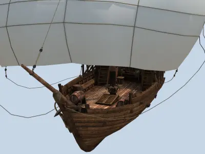 Small ship Low-poly 3D model