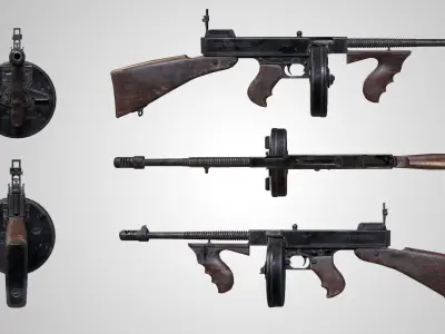 Thompson M1928 Low-poly 3D model