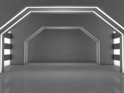 Sci Fi Corridor 3D model 185