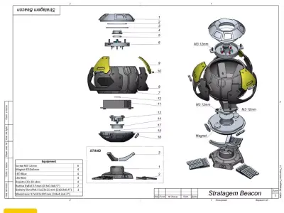 Stratagem Beacon - Helldivers 2 -STL OBJ CAD - Commercial Use 3D print model