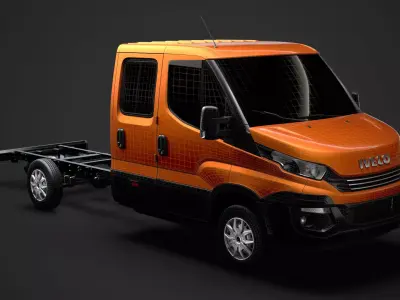 Iveco Daily Crew Cab L3 Chassis 2019 3D model
