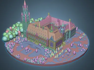 Peace Palace Low-poly 3D model