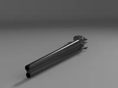 Double Shotgun Low-poly 3D model