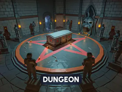 Dungeon Low-poly 3D model