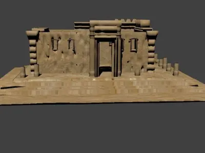 Palmyra Temple of Bel Low-poly 3D model