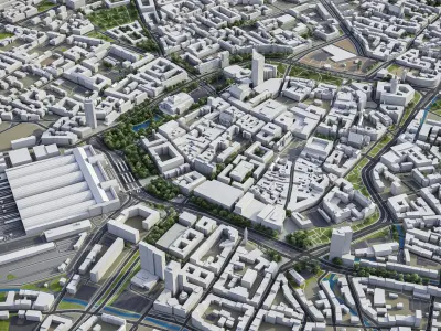 Leipzig Low-poly 3D model