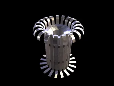 Dustbin metal pole with lot of holes in it Free low-poly 3D model