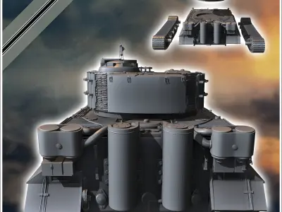 Panzer VI Tiger Ausf E 1944 late - miniatures tabletop scenery 3D print model