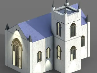 Saint James Church Low-poly 3D model