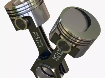 Engine Pistons with Connecting Rods M1 3D model