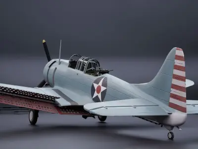 Douglas SBD Dauntless - US ww2 dive bomber 3D model