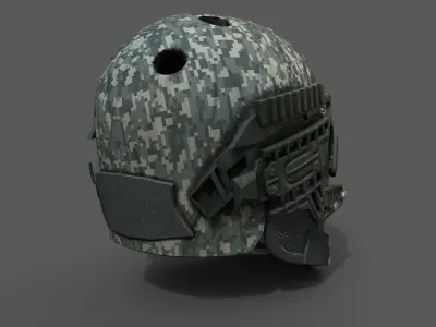 Helmet scifi military combat  Low-poly 3D model