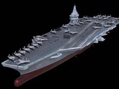 Next-generation nuclear-powered concept aircraft carrier 3D model