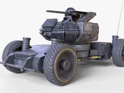 Heavy Armed Recon Buggy Sci-Fi Drone Autonomous Low-poly 3D model