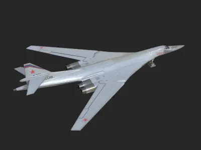 Russian Air Force Tu-160M Blackjack Supersonic Strategic bomber Low-poly 3D model