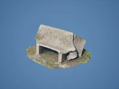 Bench 3D Scan - Low-poly 3D model Low-poly 3D model