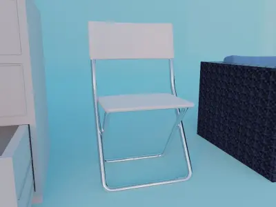 Realistic furniture set 7 piece 3D model
