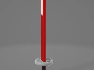 Thick Red Blade 3D Model - Stylized Weapon for Games and Renders Low-poly 3D model