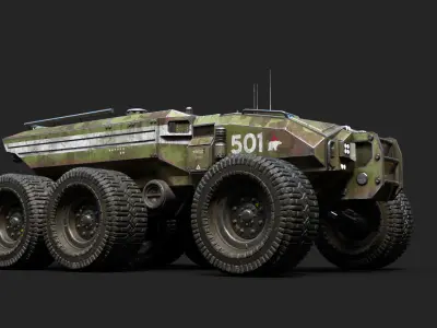 Technical Vehicle transporter Source Files Attached 8K Textures Low-poly 3D model