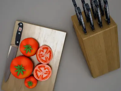 Tomatoes and Knifes 3D model