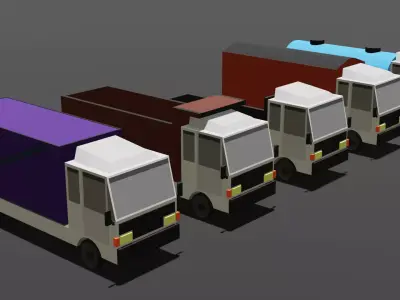 Low-Poly Trucks Pack Low-poly 3D model